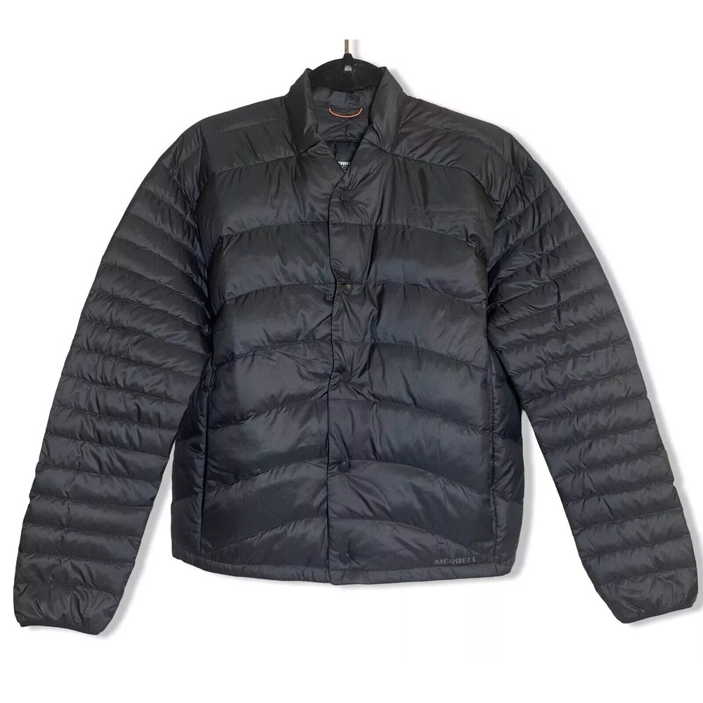 Merrell Womens Ridgevent Thermal Jacket XS Black Packable Primaloft & Goose Down